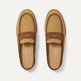 The Penny Loafer Mule - Wheat Raffia-Knit