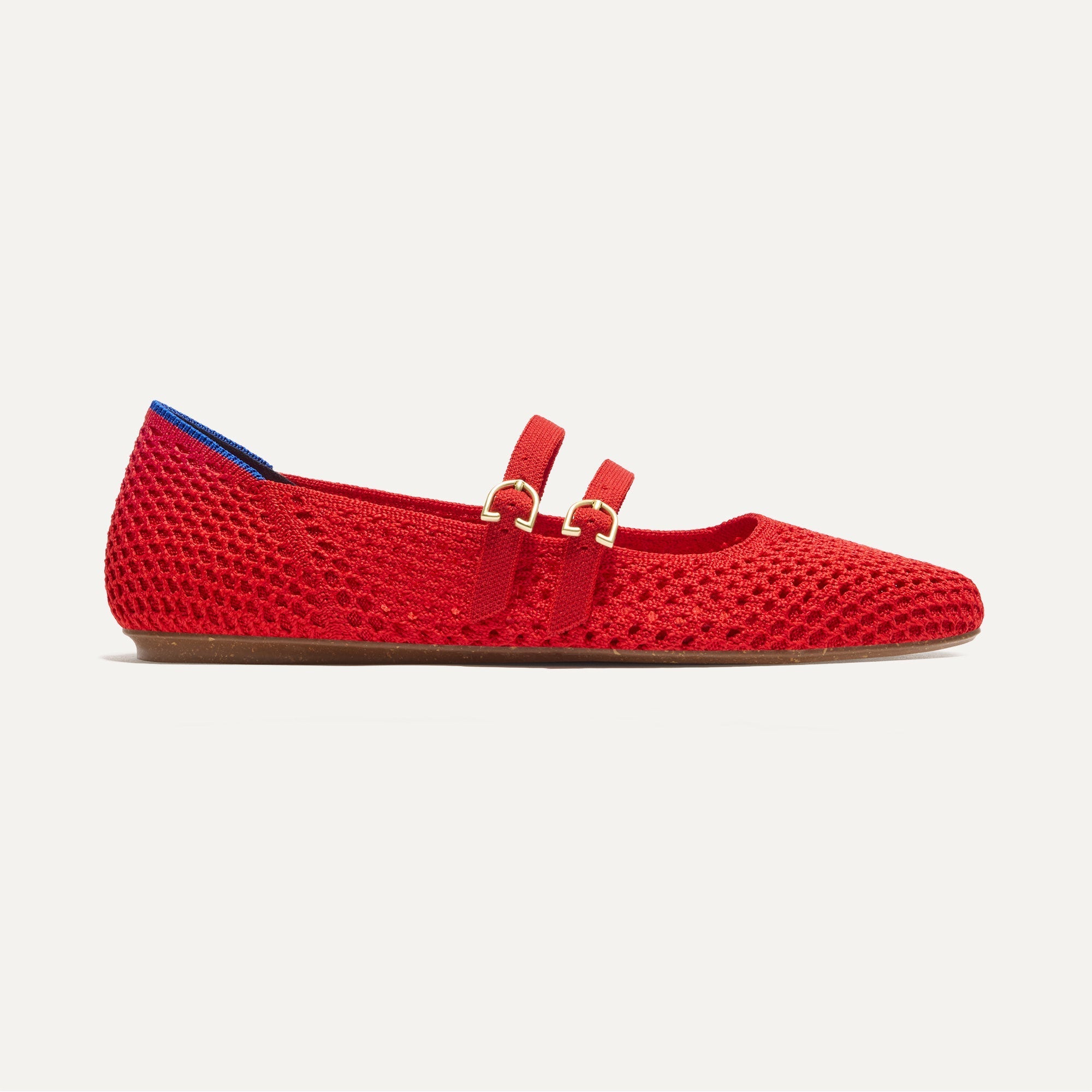 The Double Buckle Mary Jane - Bright Red Mesh