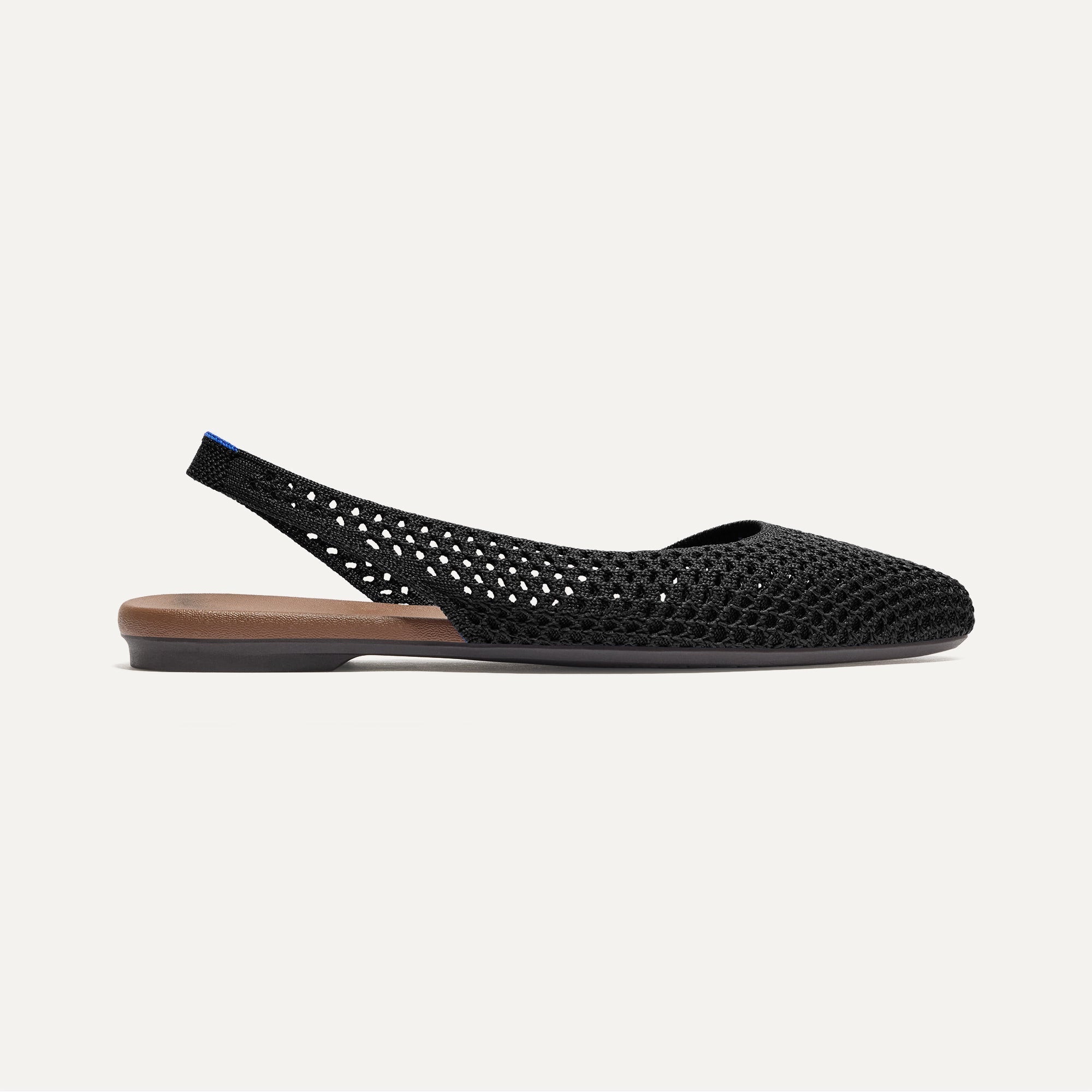 The Almond Slingback - Black Mesh