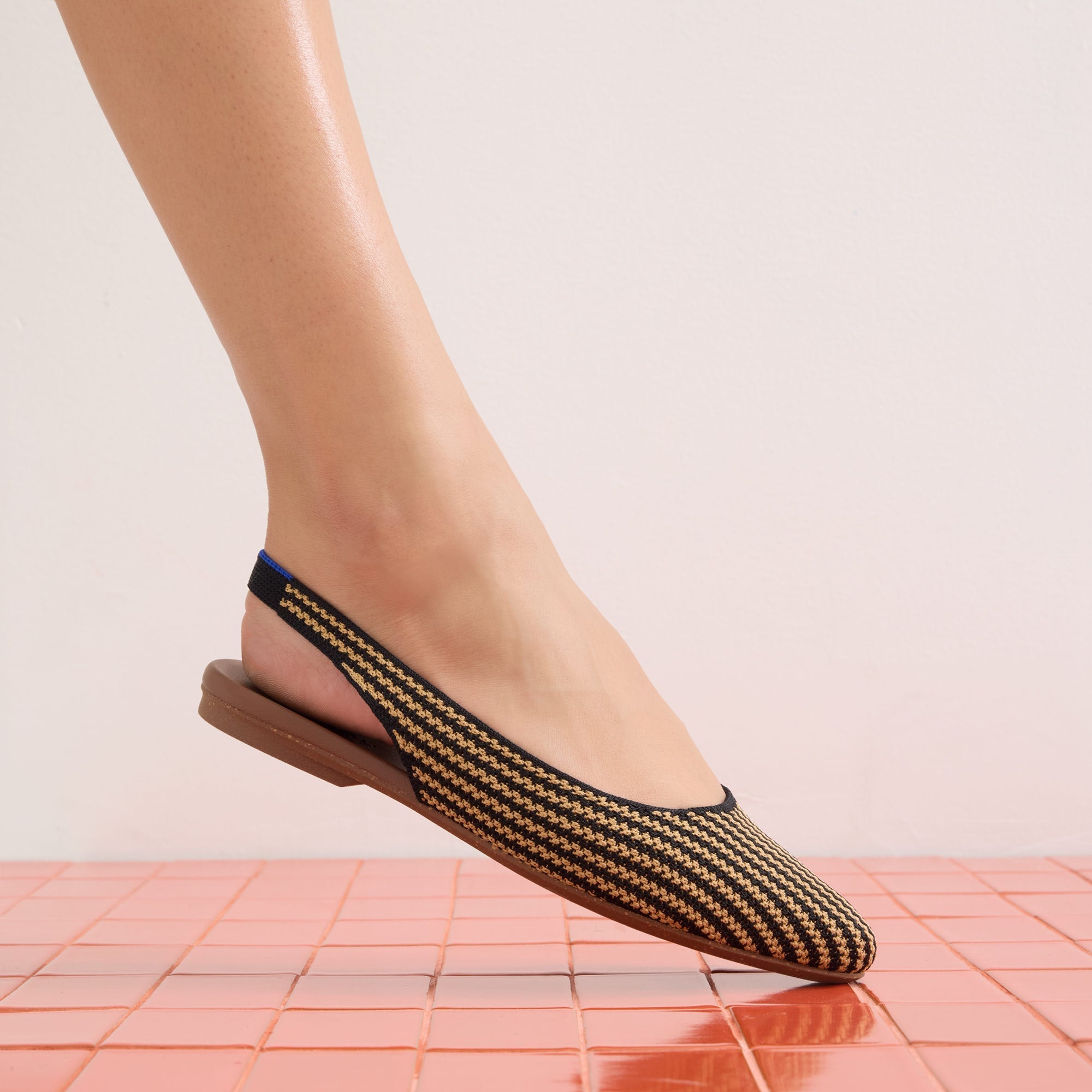The Almond Slingback - Butterscotch Stripe
