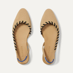 The Almond Slingback - Eyelet Frappe