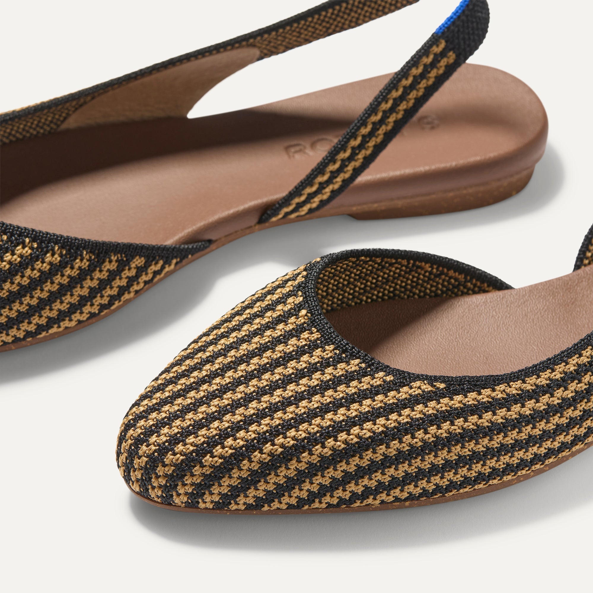 The Almond Slingback - Butterscotch Stripe