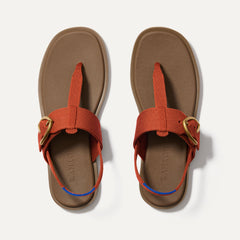The T–Strap Sandal - Brick
