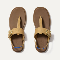 The T–Strap Sandal - Metallic Golden Sun