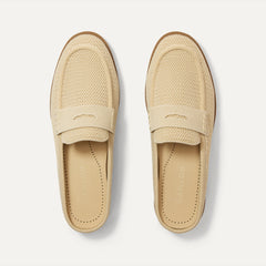 The Penny Loafer Mule - Sandstone Raffia-Knit