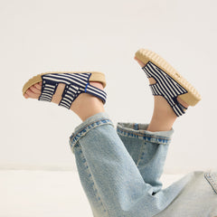 The Kids Double Strap Sandal - Sailor Stripes