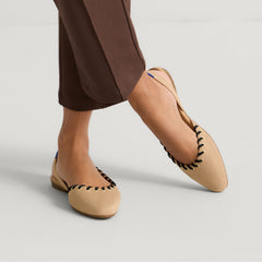 The Almond Slingback - Eyelet Frappe