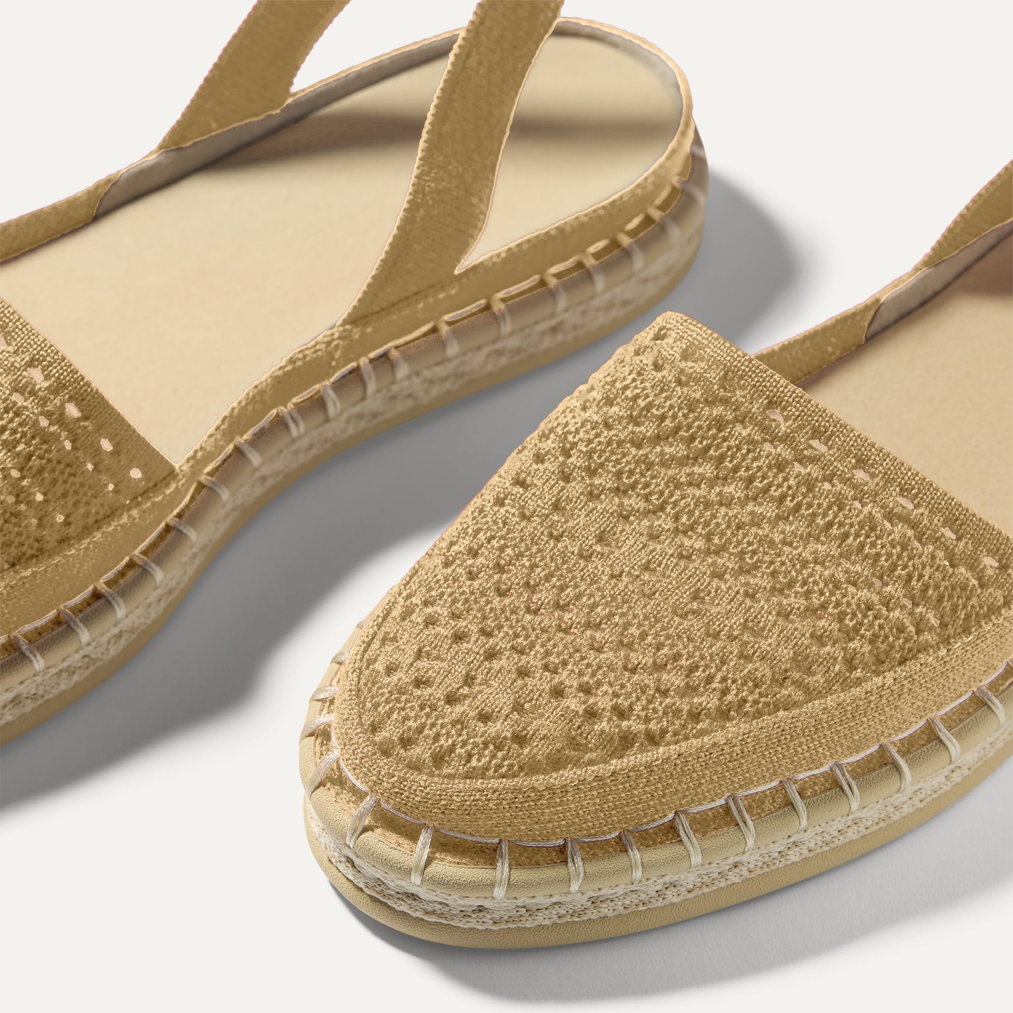 The D'Orsay Espadrille - Camel Crochet