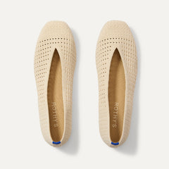 The Max Square Ballerina - Off White Mesh